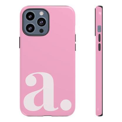 Pink Monogram Initial iPhone Case - Custom Letter Phone Cover