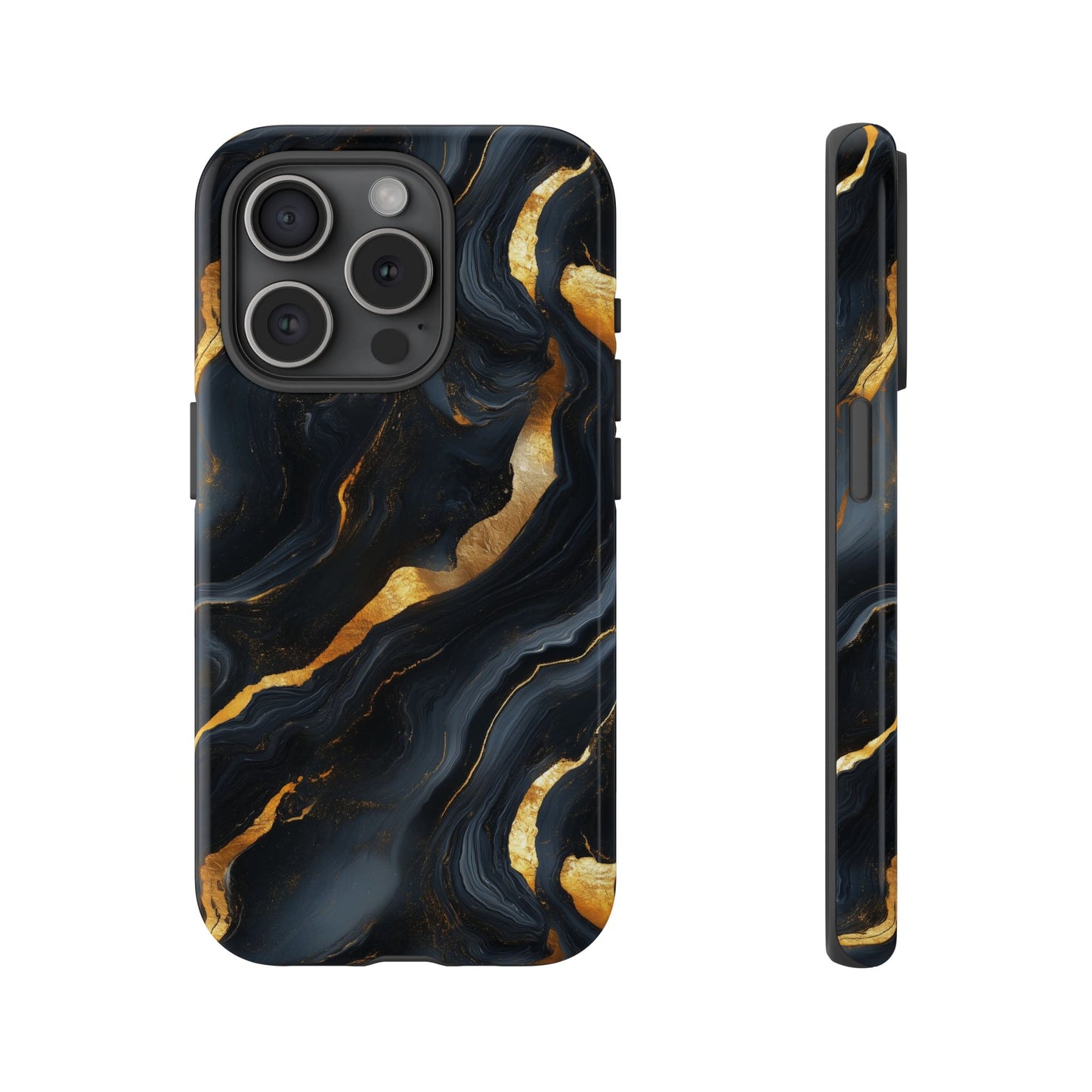 Elegant Black and Gold Marble iPhone Case