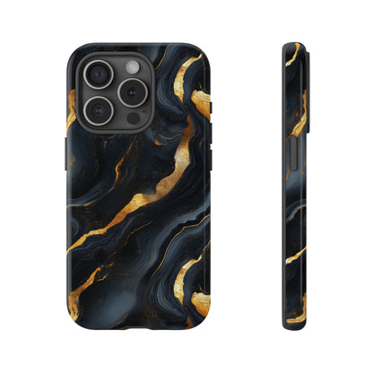 Elegant Black and Gold Marble iPhone Case