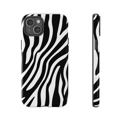 Zebra Print iPhone Case - Black White