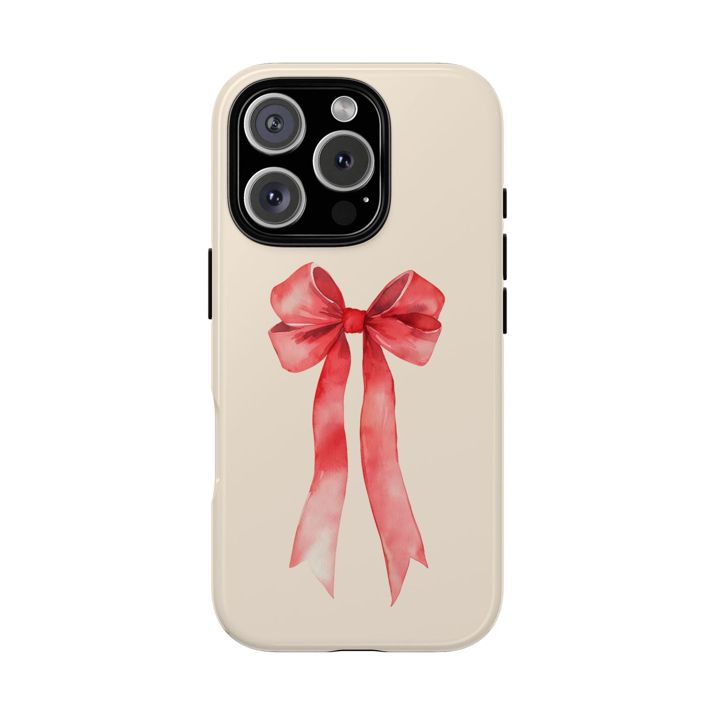 Cute Watercolor Red Ribbon Bow iPhone Case