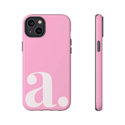 Pink Monogram Initial iPhone Case - Custom Letter Phone Cover