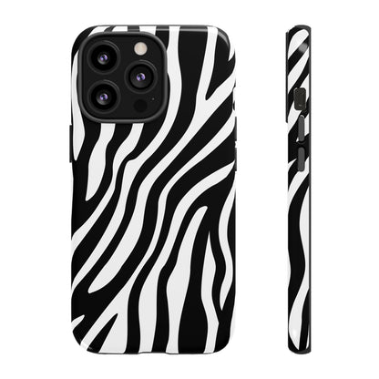 Zebra Print iPhone Case - Black White