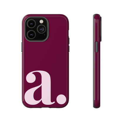 Personalized Monogram iPhone Case - Rich Burgundy Phone Cover