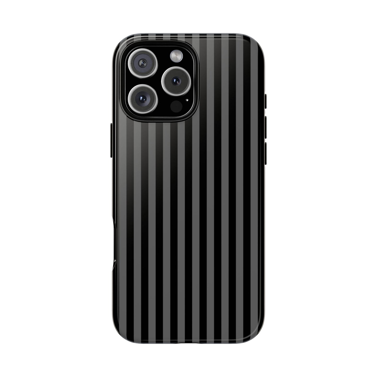 Obsidian Elegance - Striped Black iPhone Case