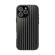 Obsidian Elegance - Striped Black iPhone Case
