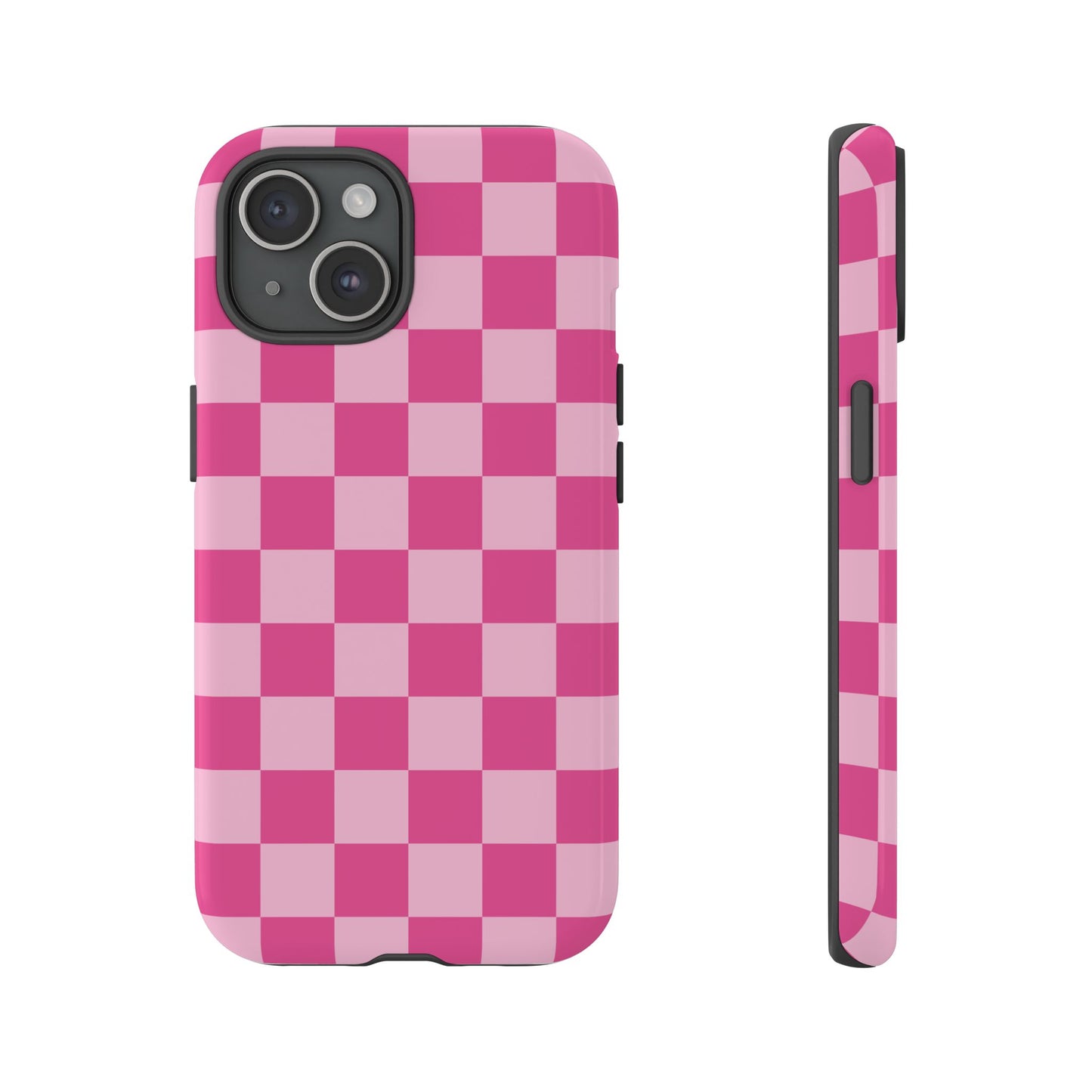 Hot Pink Checker Pattern iPhone Case for Girls