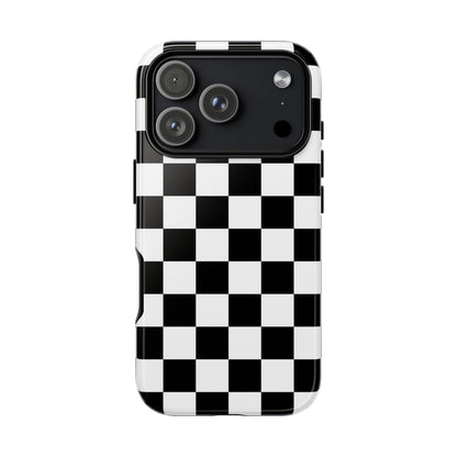 Black and White Checkered Pattern iPhone Case