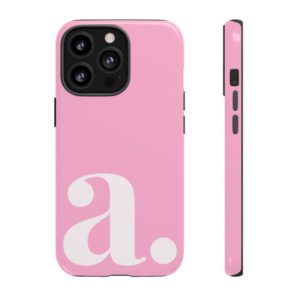 Pink Monogram Initial iPhone Case - Custom Letter Phone Cover