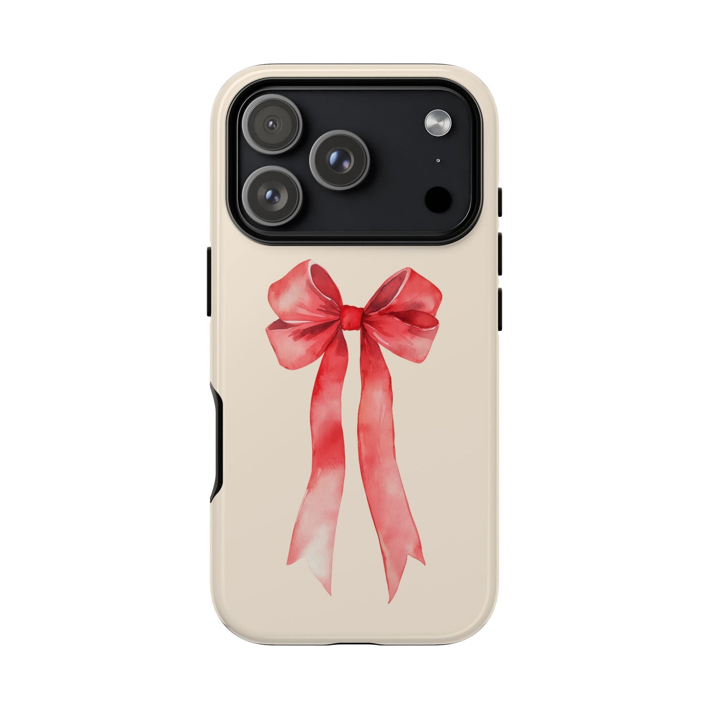 Cute Watercolor Red Ribbon Bow iPhone Case