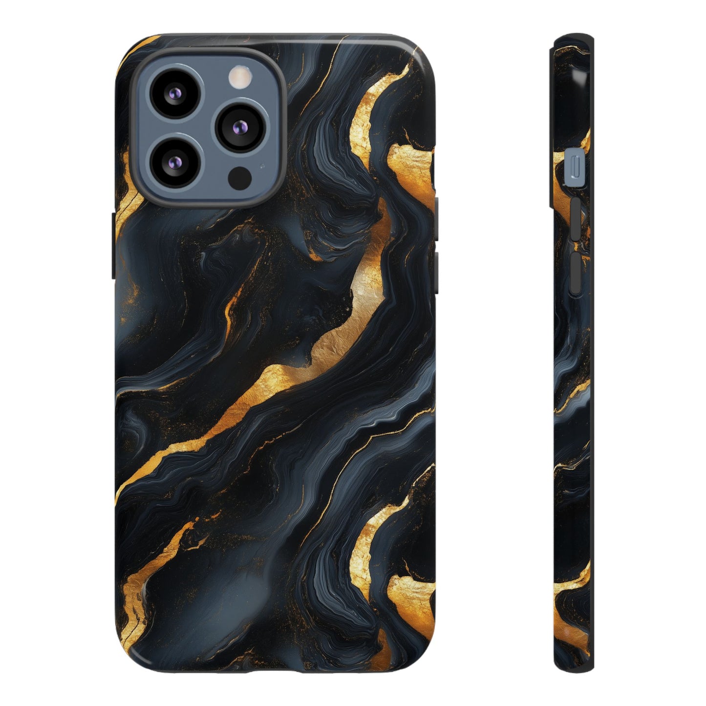 Elegant Black and Gold Marble iPhone Case
