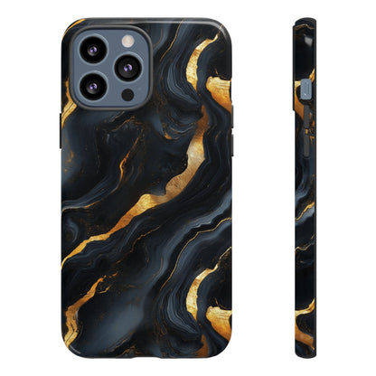 Elegant Black and Gold Marble iPhone Case