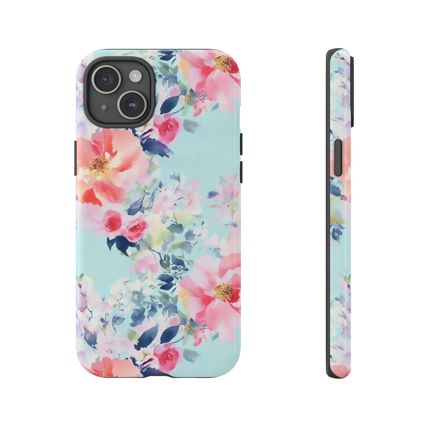 Watercolor Floral iPhone Case - Pastel Mint
