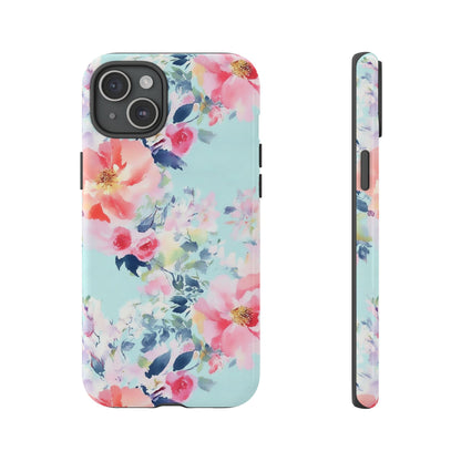 Watercolor Floral iPhone Case - Pastel Mint