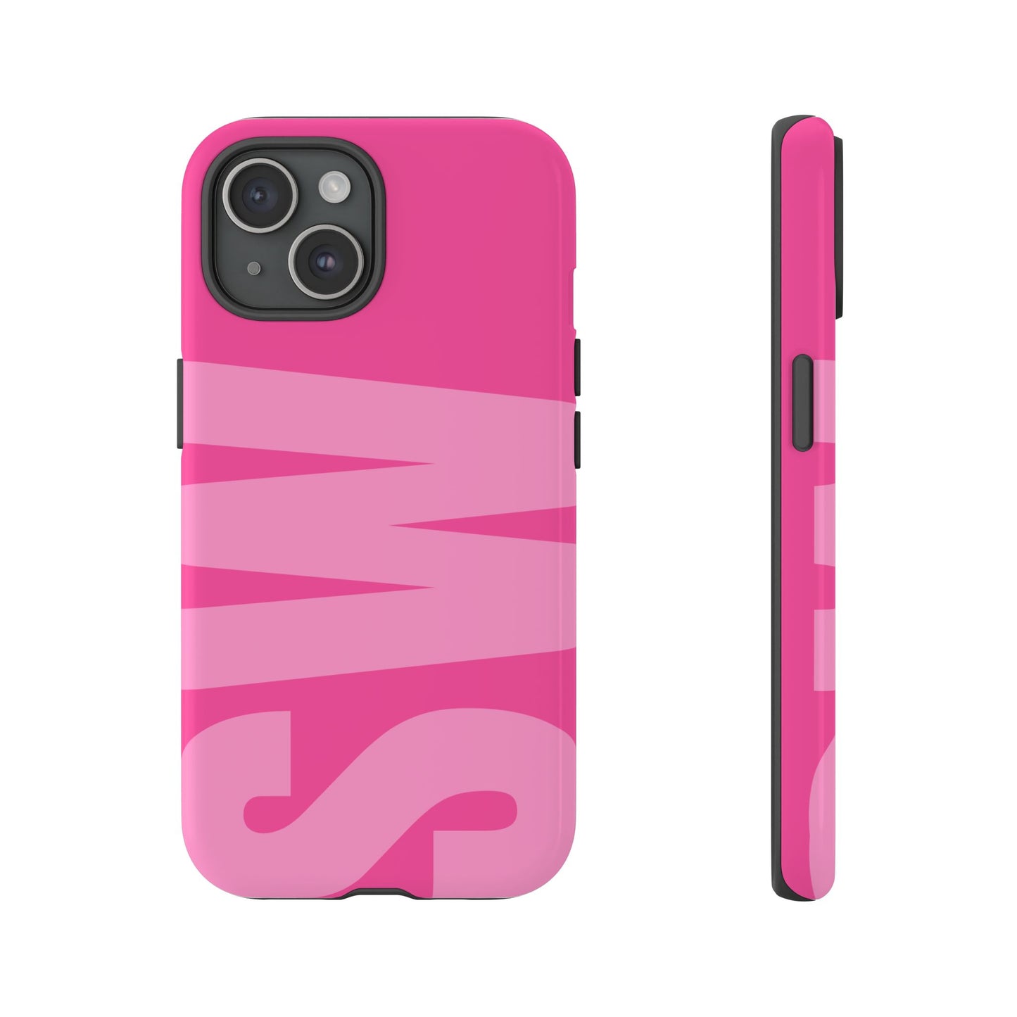 Hot Pink Personalized Monogram iPhone Case - Custom Initial Tough Cover