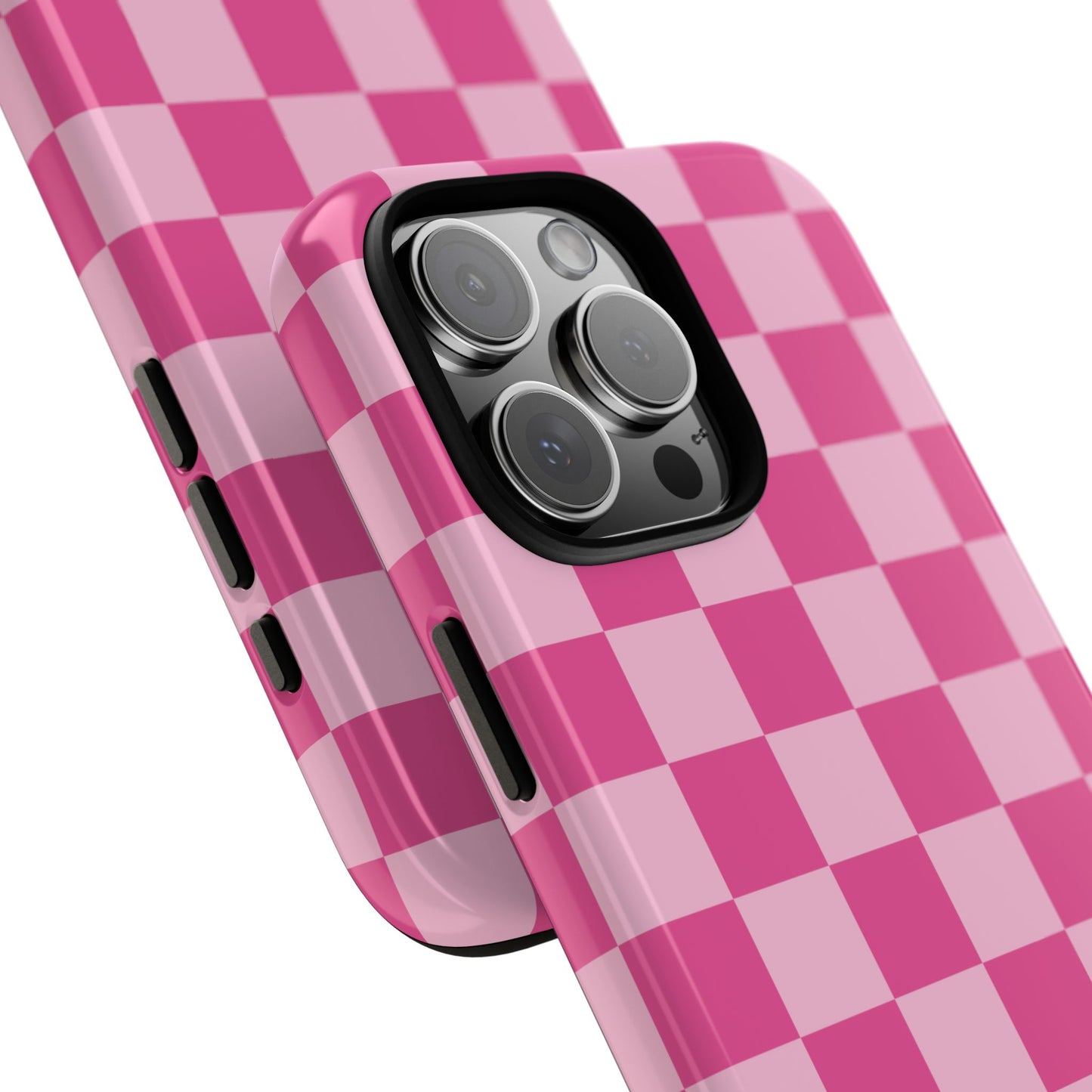 Hot Pink Checker Pattern iPhone Case for Girls