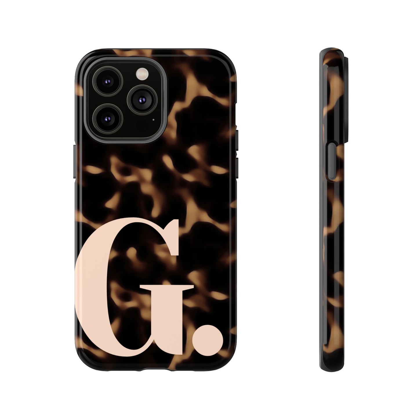 Custom Monogram Tortoise Shell iPhone Case - Golden Glam