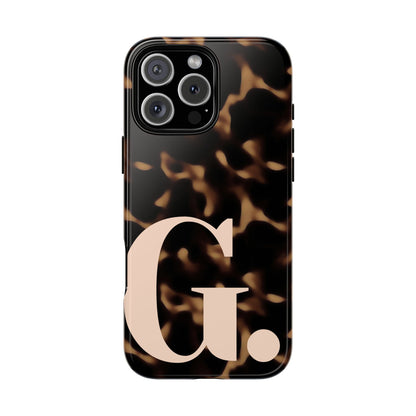 Custom Monogram Tortoise Shell iPhone Case - Golden Glam
