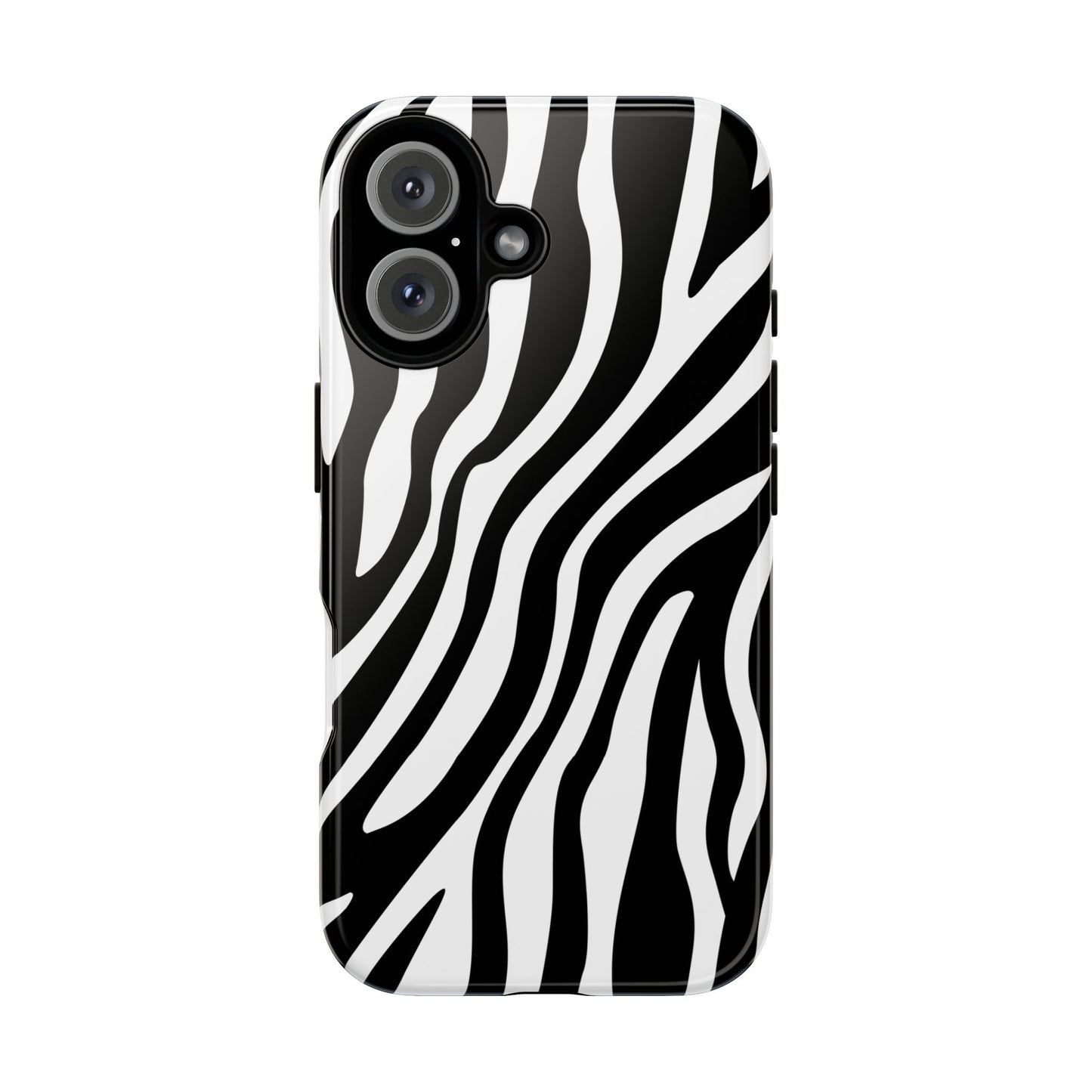 Zebra Print iPhone Case - Black White