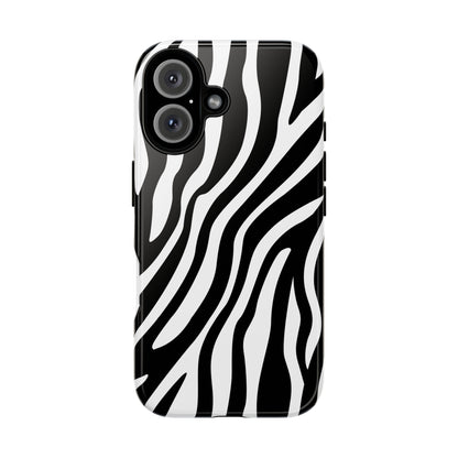 Zebra Print iPhone Case - Black White
