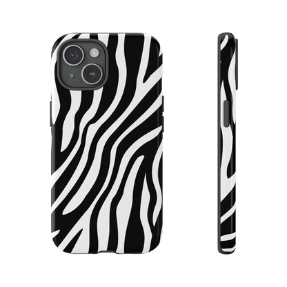 Zebra Print iPhone Case - Black White