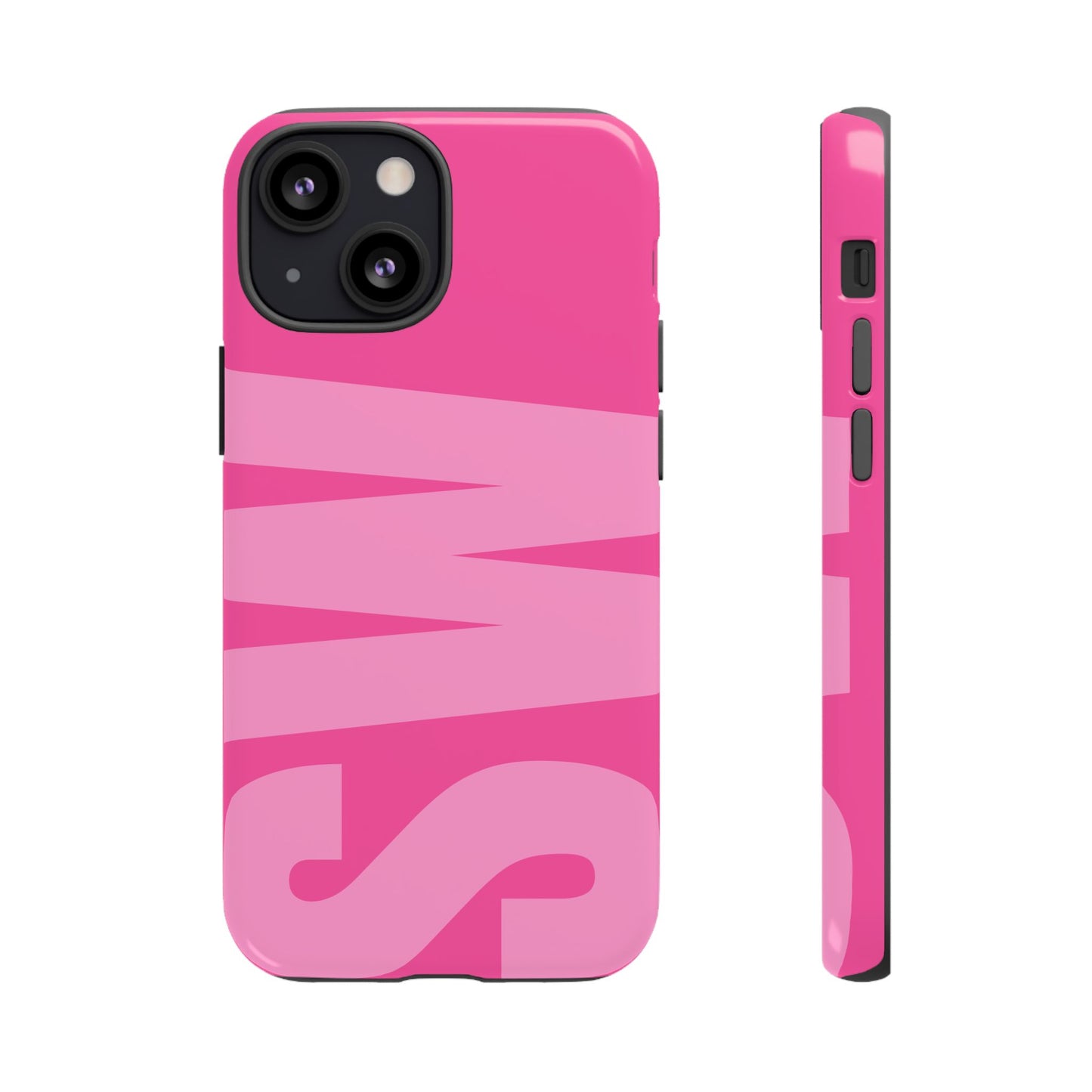 Hot Pink Personalized Monogram iPhone Case - Custom Initial Tough Cover