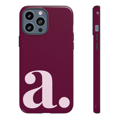 Personalized Monogram iPhone Case - Rich Burgundy Phone Cover