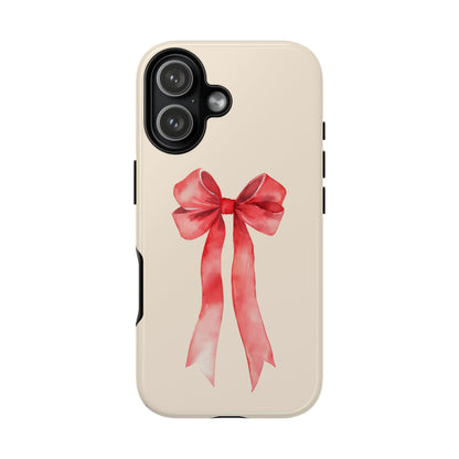 Cute Watercolor Red Ribbon Bow iPhone Case
