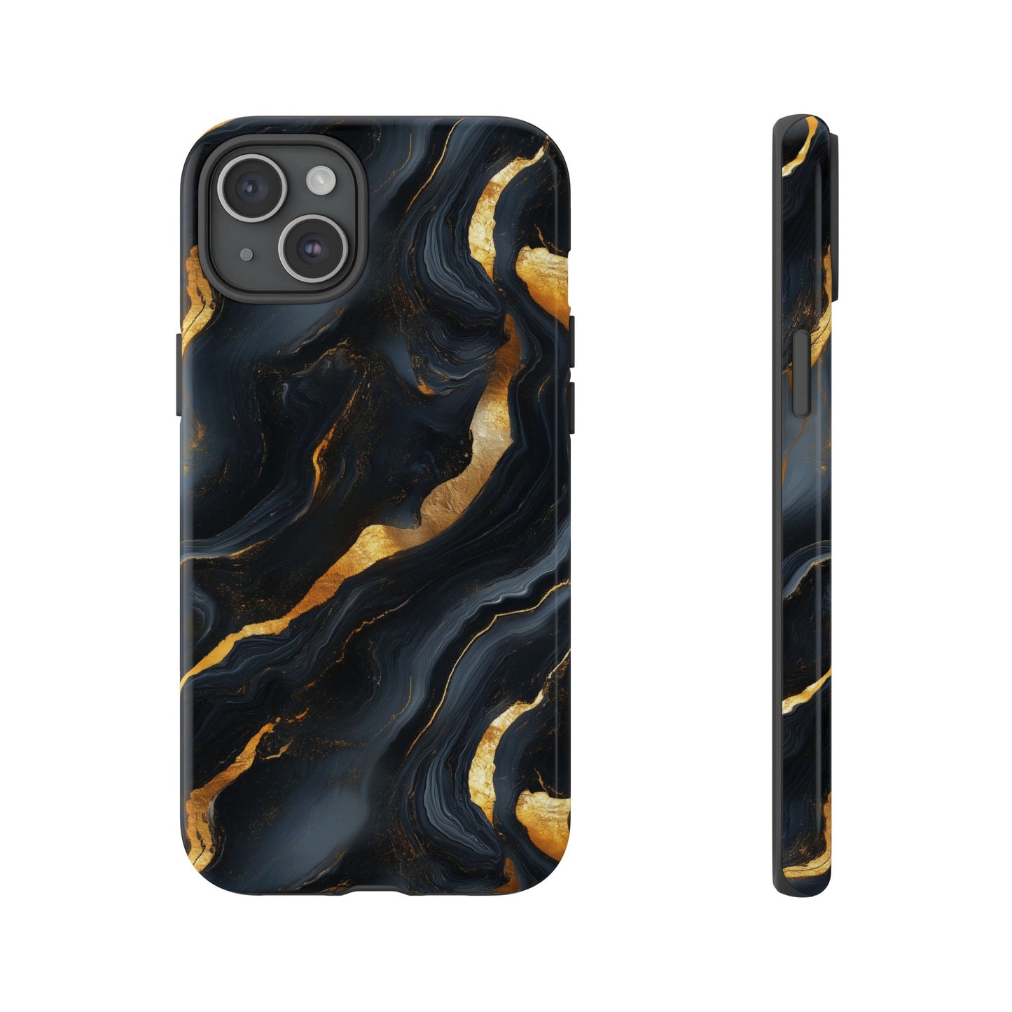 Elegant Black and Gold Marble iPhone Case