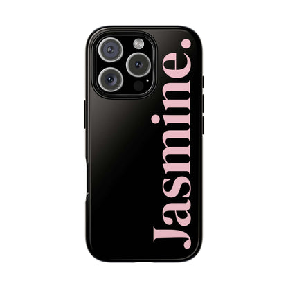 Personalized Name Black iPhone Case - Custom Tough Cover