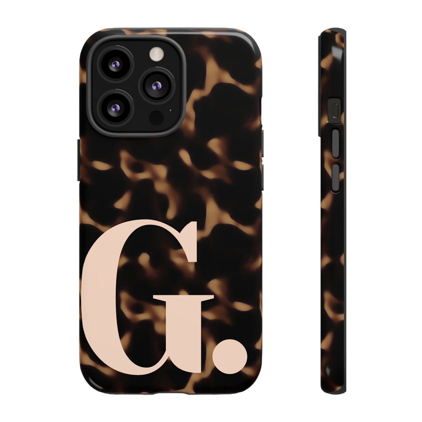 Custom Monogram Tortoise Shell iPhone Case - Golden Glam