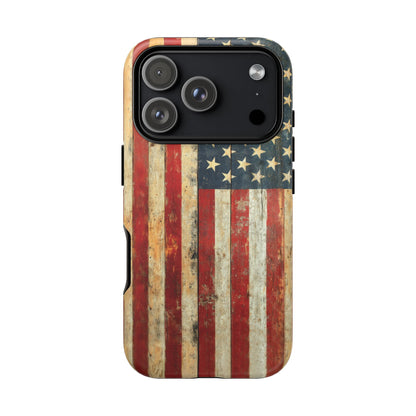 Vintage American Flag iPhone Case - Rustic USA Flag