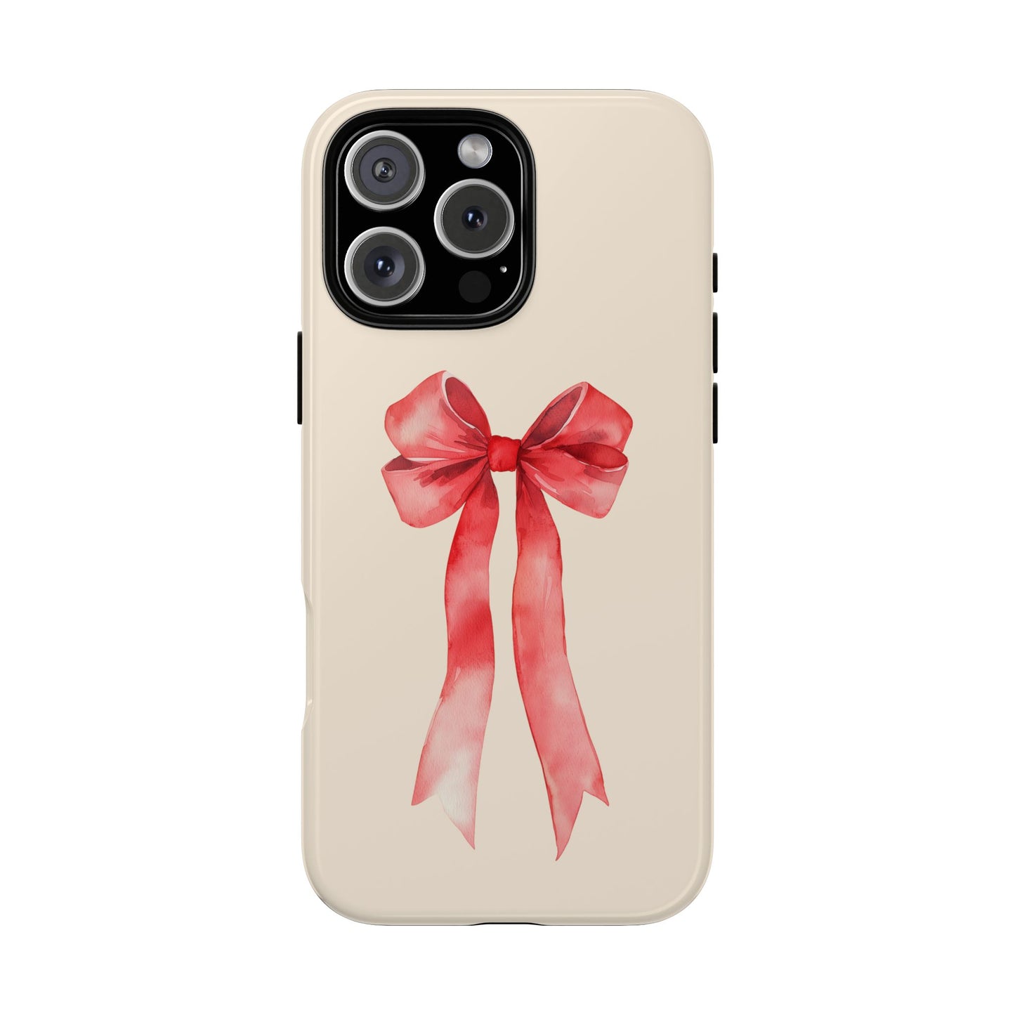 Cute Watercolor Red Ribbon Bow iPhone Case