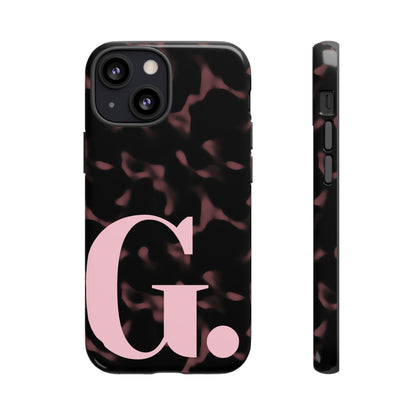 Personalized Initial Tortoise Shell iPhone Case - Blush Chic