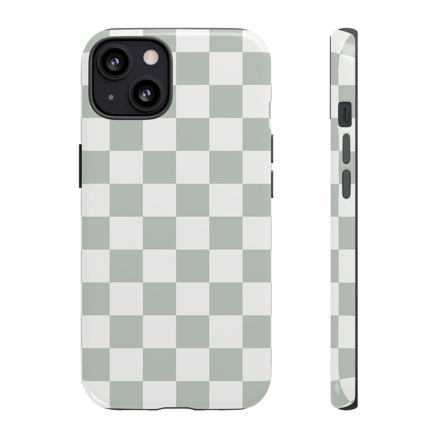 Checker Pattern iPhone Case | Ash Gray