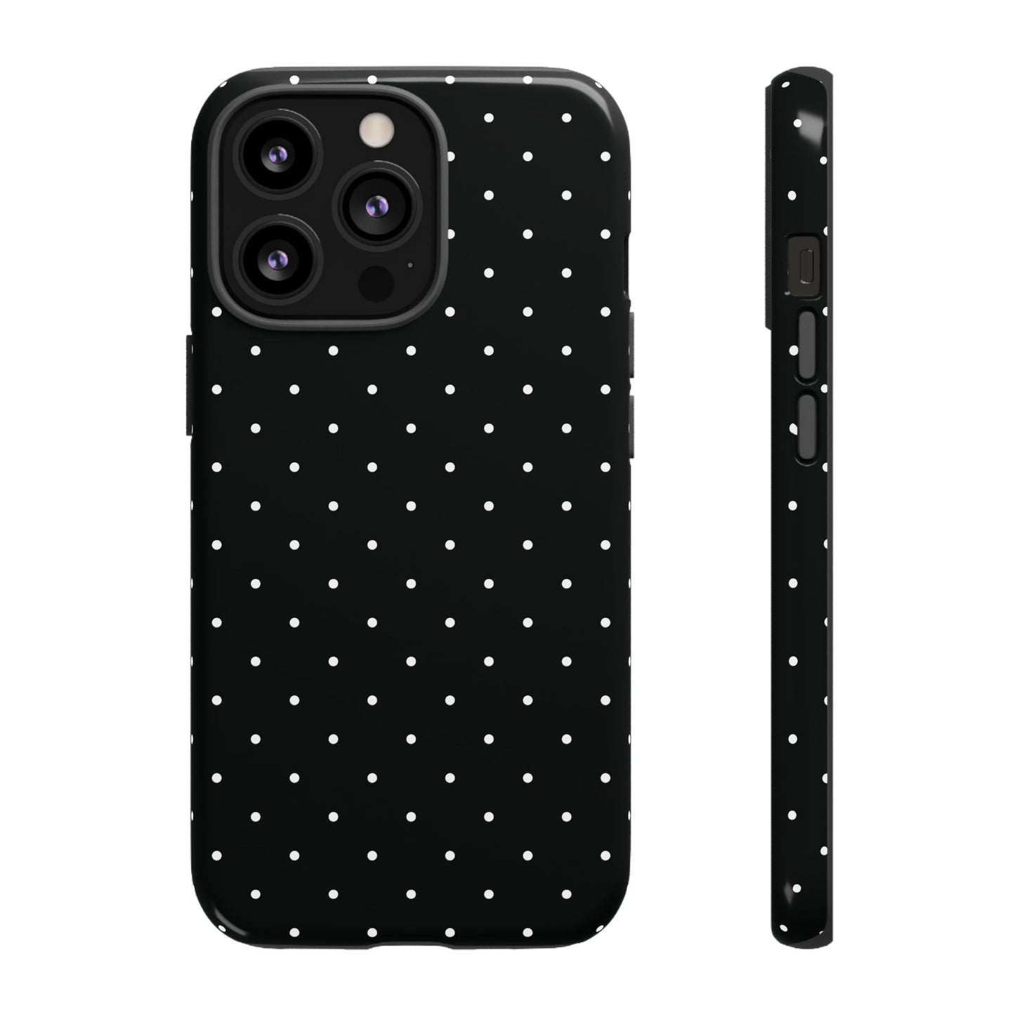 Black Chic Polka Dot iPhone Case - Minimalist Style