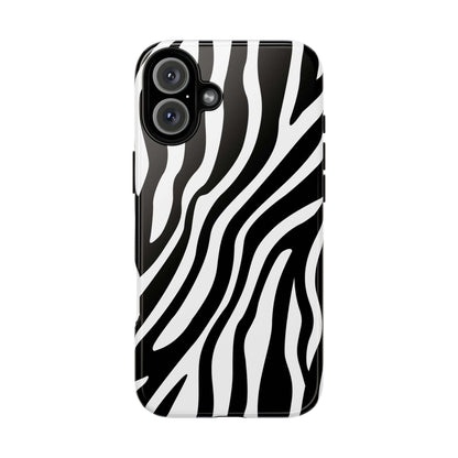 Zebra Print iPhone Case - Black White
