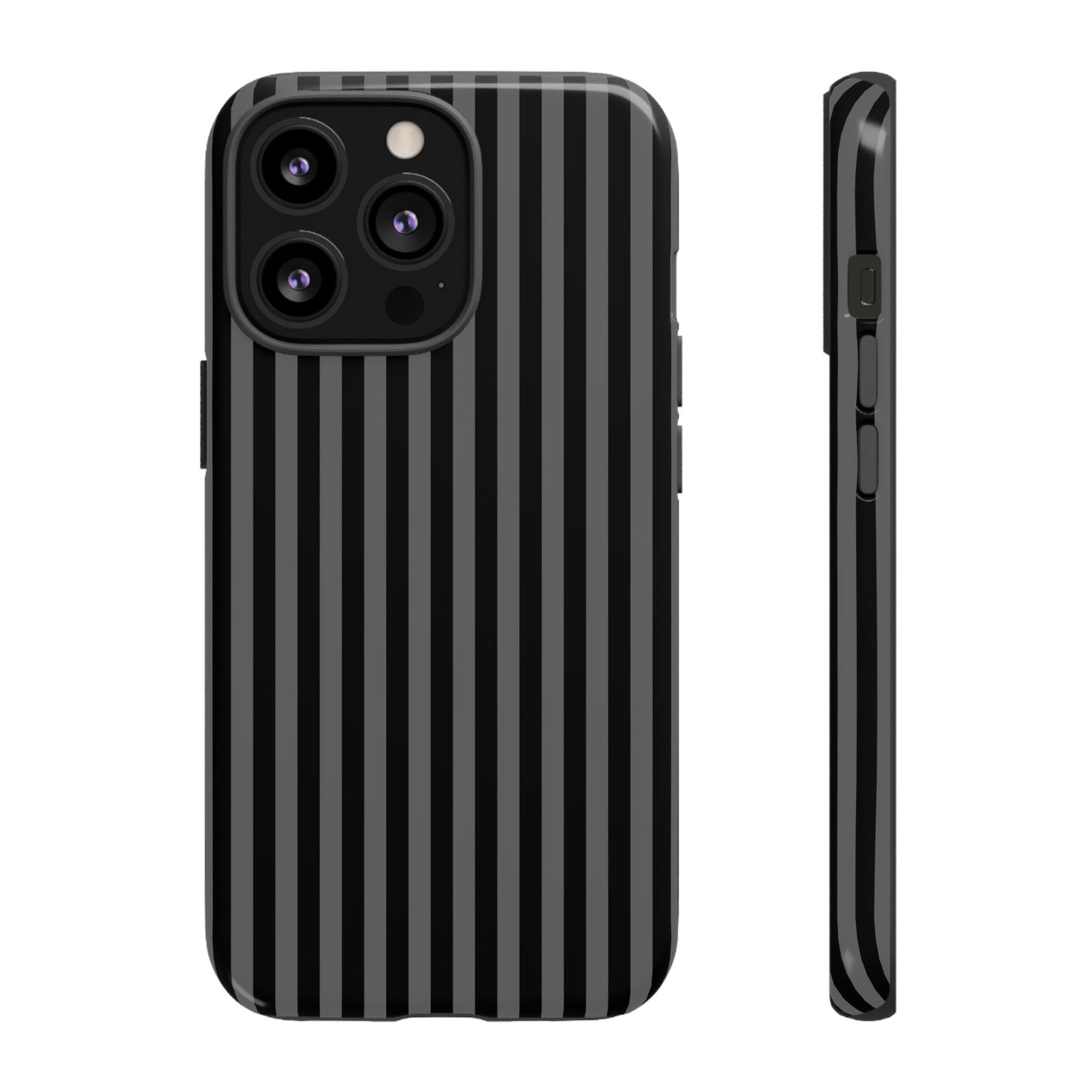 Obsidian Elegance - Striped Black iPhone Case