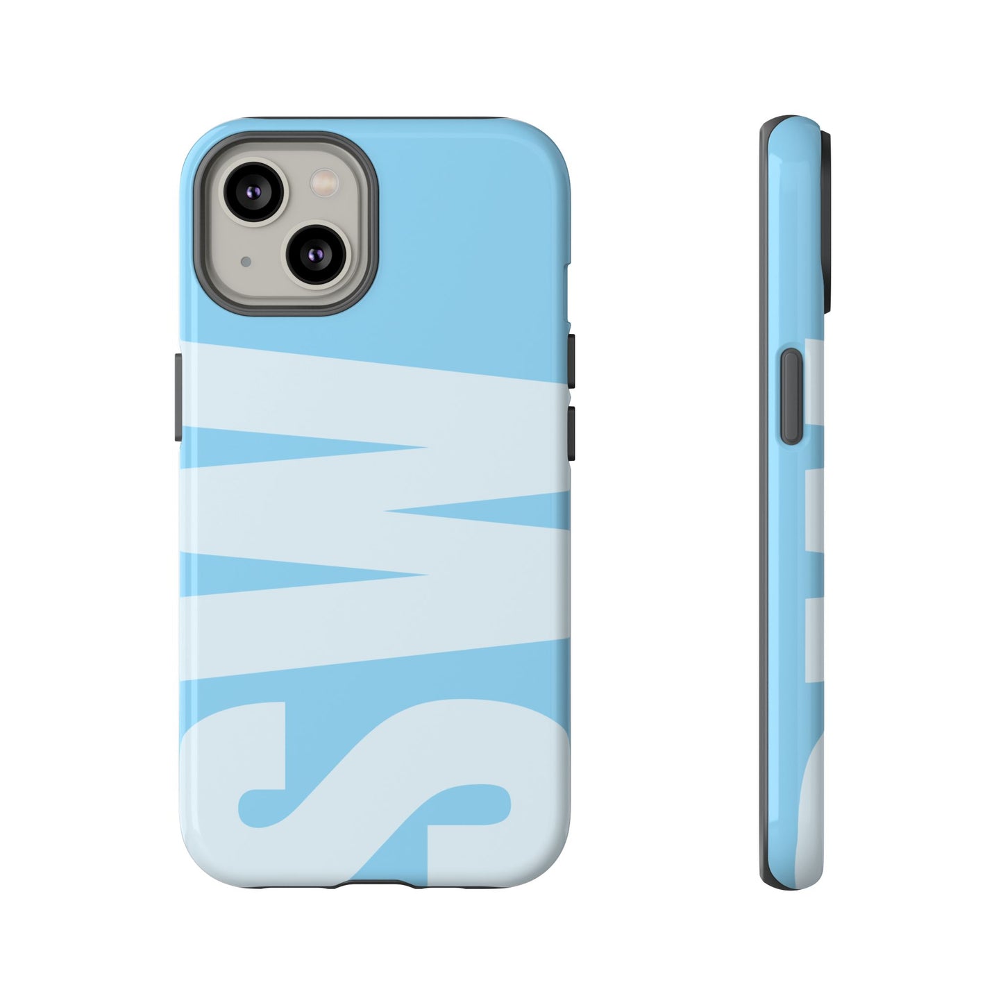 Custom Initial Monogram iPhone Case - Baby Blue