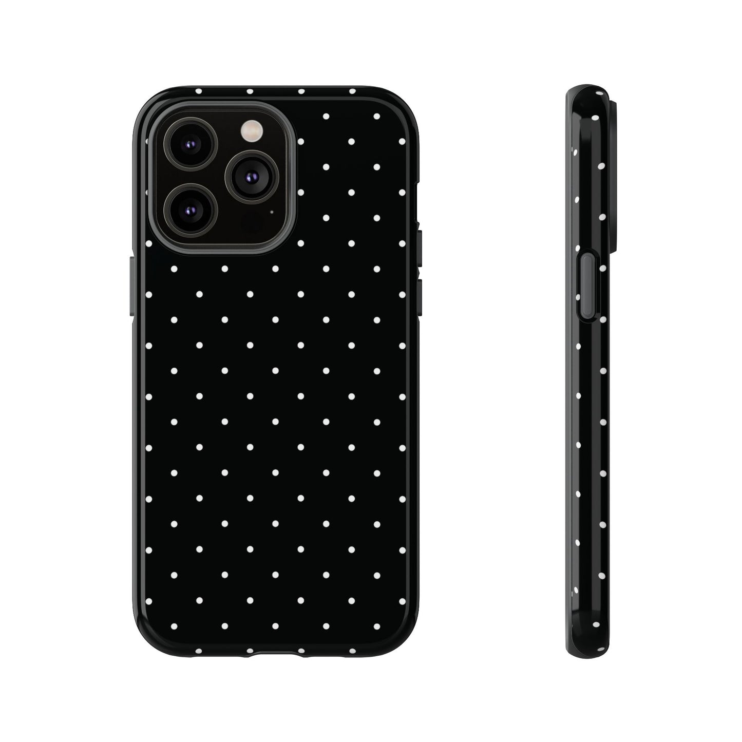 Black Chic Polka Dot iPhone Case - Minimalist Style