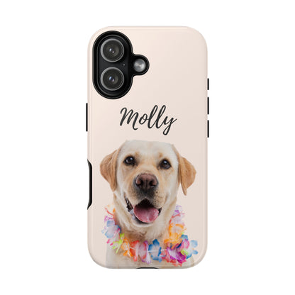 Custom Dog Photo Tough iPhone Case - Personalized Pet Name