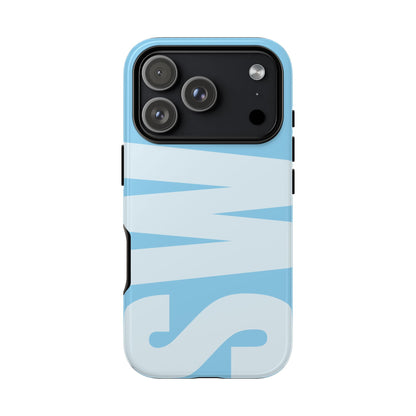 Custom Initial Monogram iPhone Case - Baby Blue