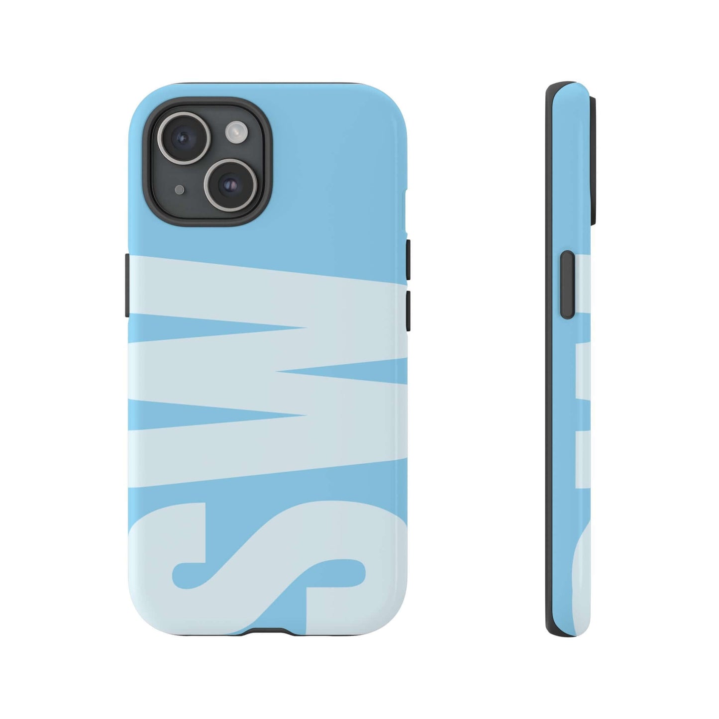 Custom Initial Monogram iPhone Case - Baby Blue