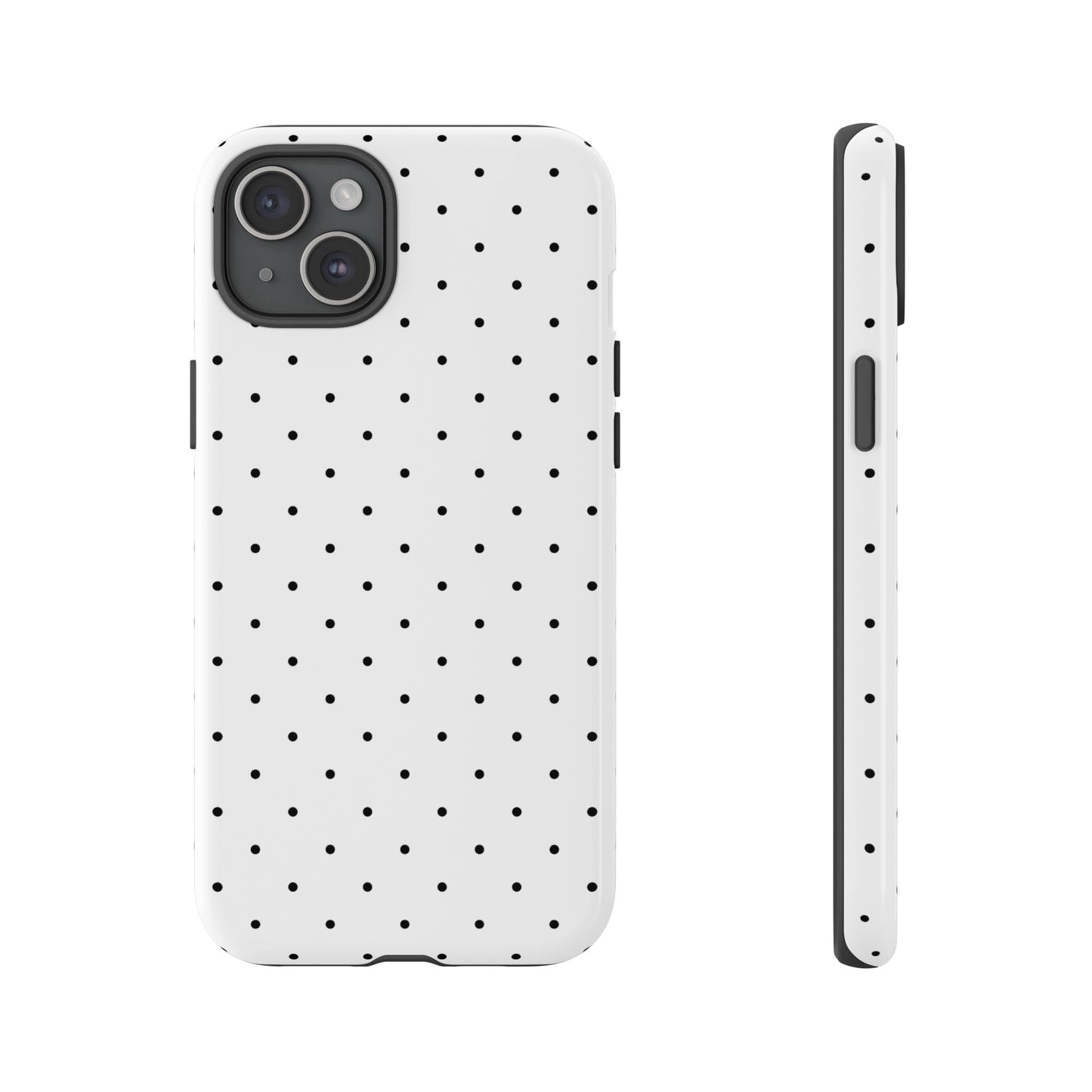 Minimalist Polka Dot iPhone Case - Black & White