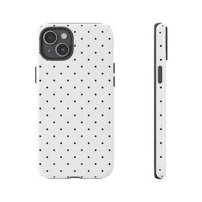 Minimalist Polka Dot iPhone Case - Black & White