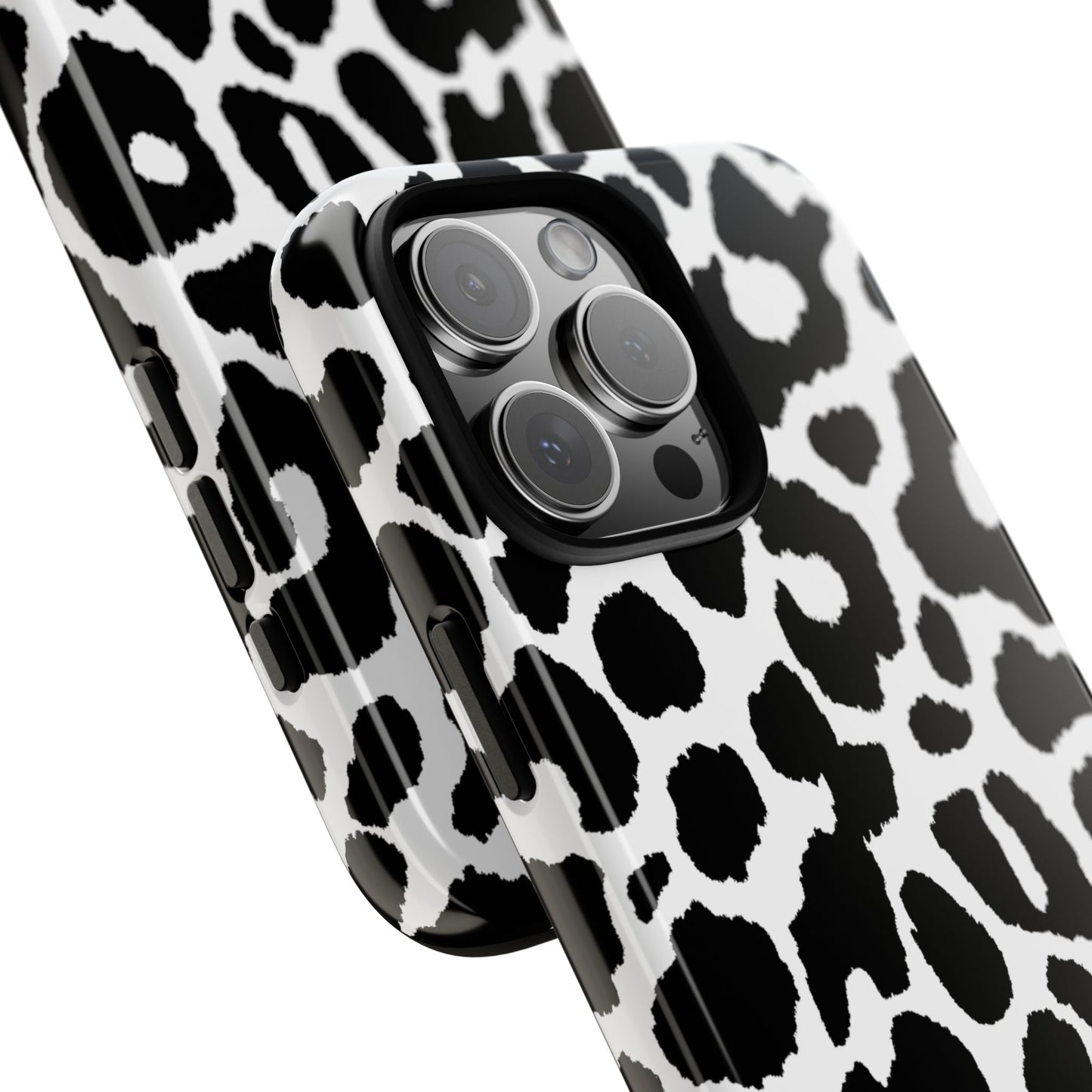 Black and White Leopard Print iPhone Case