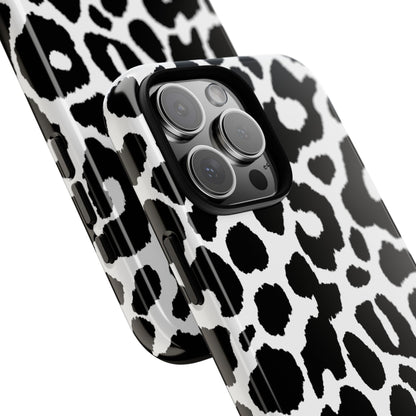 Black and White Leopard Print iPhone Case