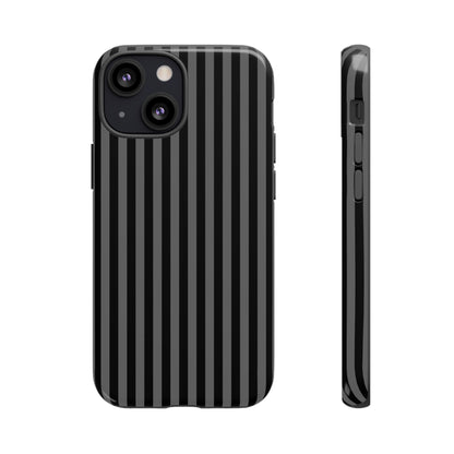 Obsidian Elegance - Striped Black iPhone Case
