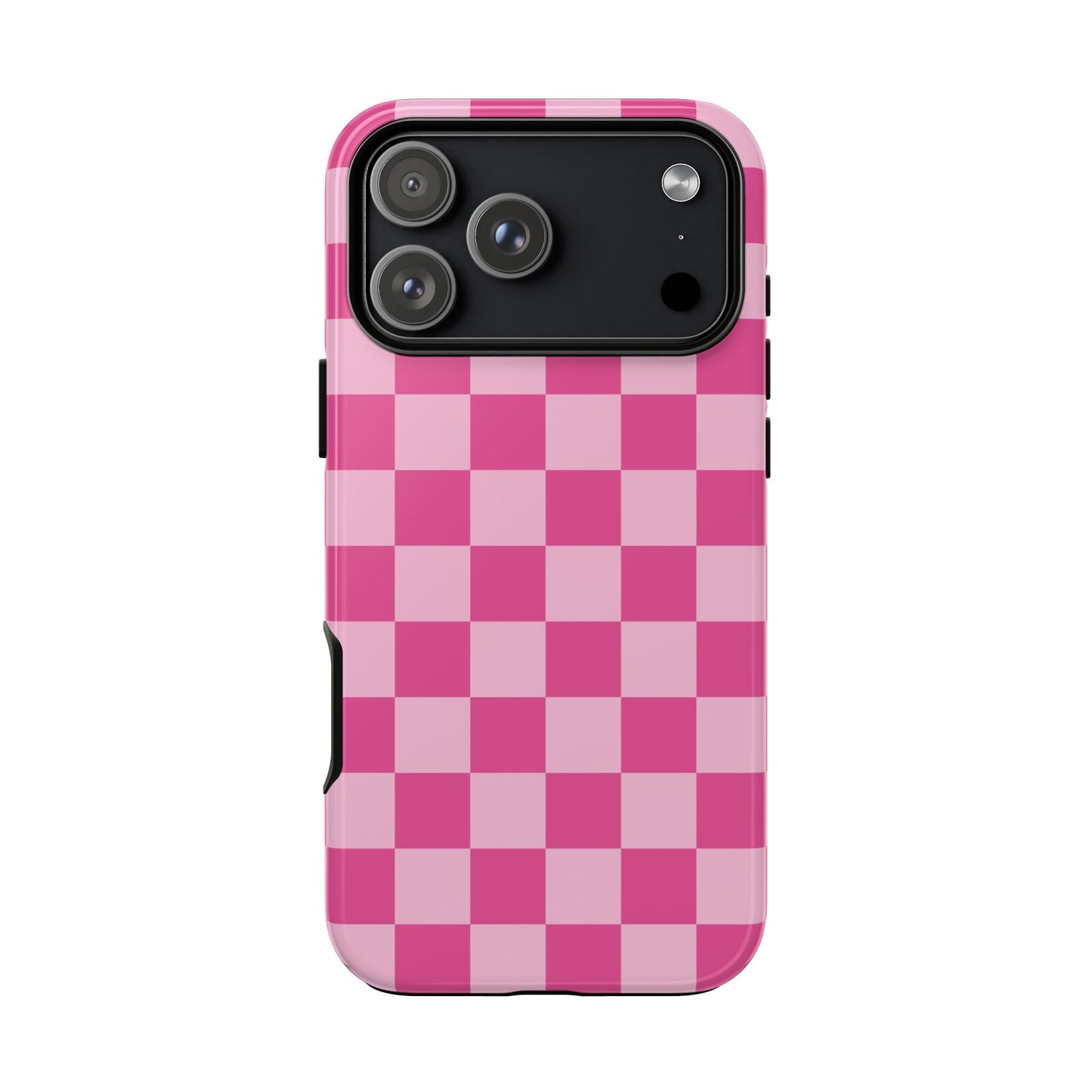 Hot Pink Checker Pattern iPhone Case for Girls