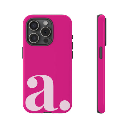 Custom Monogram Initial iPhone Case - Pink Shockproof Cover